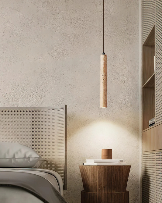 Minimalist Travertine Pendant Lamp – Japandi Pendant Lighting for Elegant Spaces 4