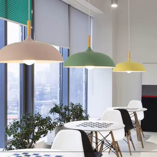 Modern LED Pendant Ceiling Light with Adjustable Cord – Iron and Oak Design 2