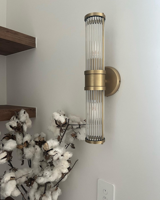 Elegant Crystal Wall Sconce Lighting - 50cm Height, Warm Glow, Space-Saving Design 3