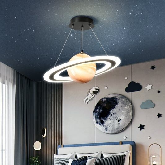 Elegant Planet-Inspired Pendant Light with Dimmable Warm LED – Cosmic Hanging Light 6