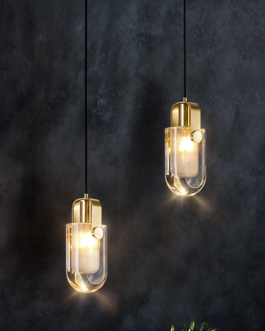 Elegant Gold and Crystal Pendant Lamp – Adjustable Height Kitchen Pendant Lighting 3