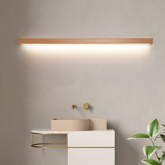 Modern Linear Wall Light with Wood and Acrylic – Versatile Bathroom Wall Sconce 0