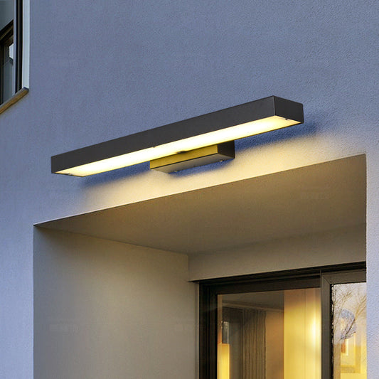 Modern Outdoor Wall Lamp with Motion Sensor - Weather-Resistant Black Exterior Sconce 6