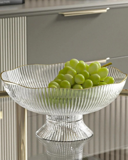 Véra | Ceramic Fruit Bowl – Elegant White Design with Gold Rim 2