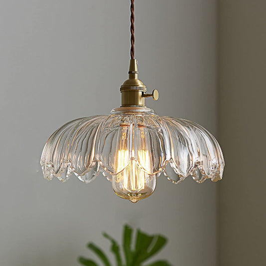 Vintage Floral Glass Pendant Lamp – Adjustable Kitchen Pendant Lighting, 10 in 3