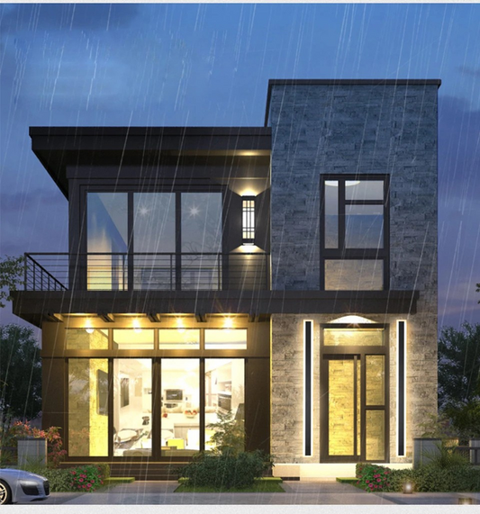 Modern Black Outdoor Wall Light – Waterproof LED Fixture for Garden and Balcony