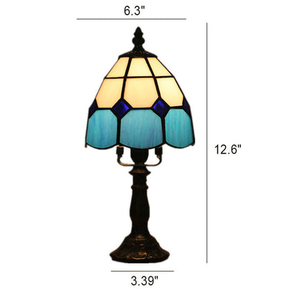 Elegant Tiffany Stained Glass Table Lamp – Colorful Resin Nightstand Bedside Lamp 4