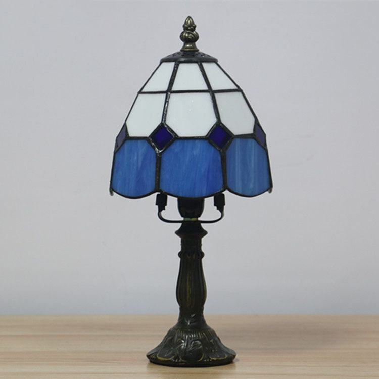 Elegant Tiffany Stained Glass Table Lamp – Colorful Resin Nightstand Bedside Lamp 5