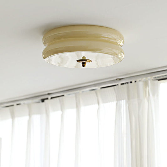 Cream Glass LED Flush Mount Ceiling Light – Modern French Design for Hallways and Living Rooms 3