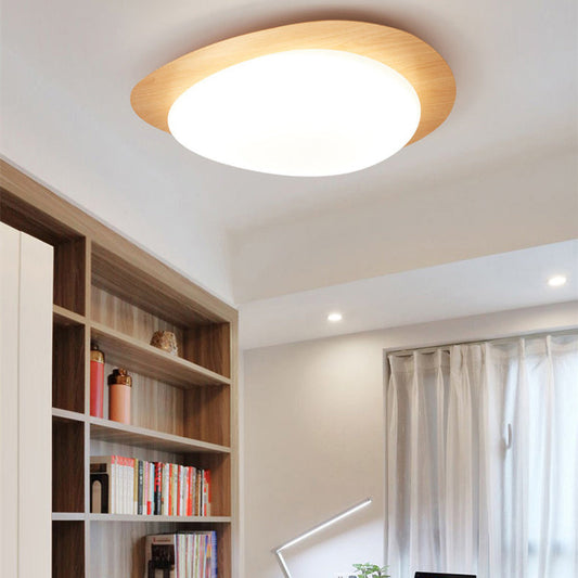 Variant image for Scandinavian Pebble LED Flush Mount Ceiling Light – Natural Wood Finish-7