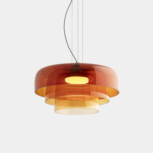 Handcrafted Glass Ceiling Light with Adjustable Cord – Orange, Green, Gray Options 2