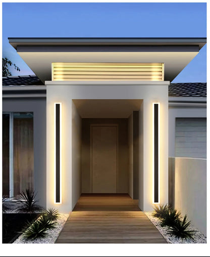 Modern Black Outdoor Wall Light – Waterproof LED Fixture for Garden and Balcony