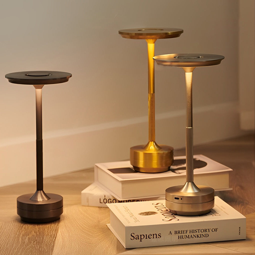 Cordless LED Table Lamp with Touch Dimming – Modern UFO Design in Gold, Silver, Black 4