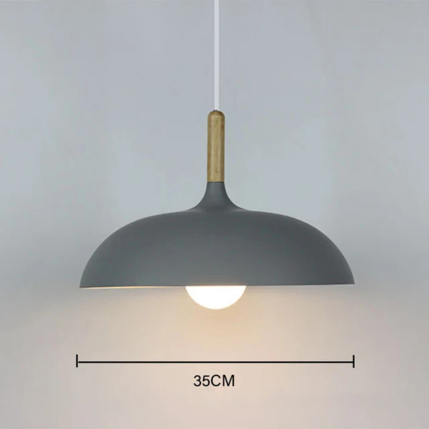 Variant image for Modern LED Pendant Ceiling Light with Adjustable Cord – Iron and Oak Design-13