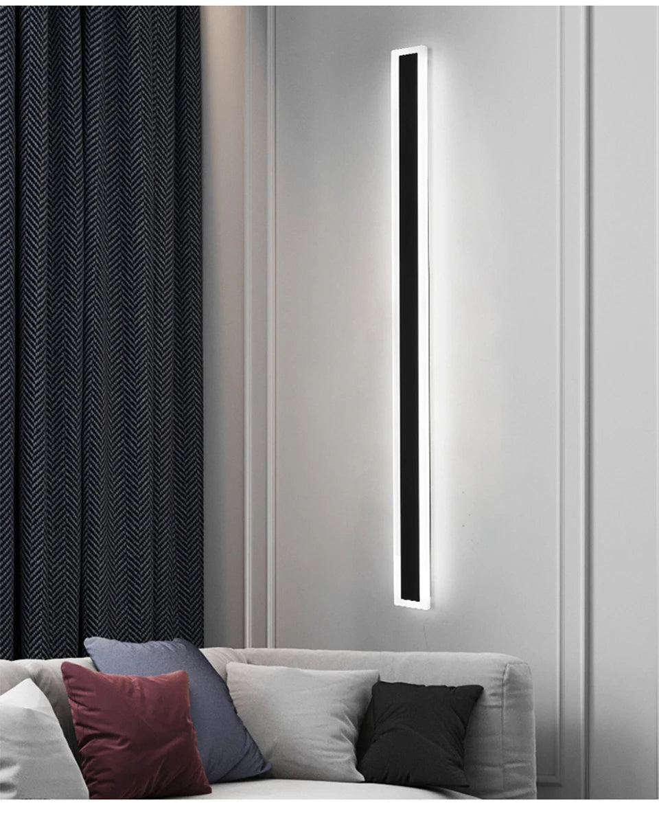 Modern Black Outdoor Wall Light – Waterproof LED Fixture for Garden and Balcony