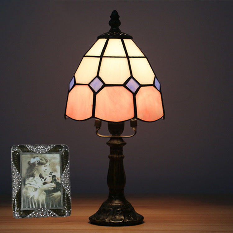 Variant image for Elegant Tiffany Stained Glass Table Lamp – Colorful Resin Nightstand Bedside Lamp-7