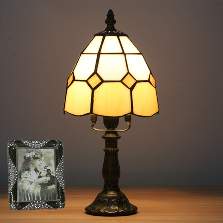 Variant image for Elegant Tiffany Stained Glass Table Lamp – Colorful Resin Nightstand Bedside Lamp-5