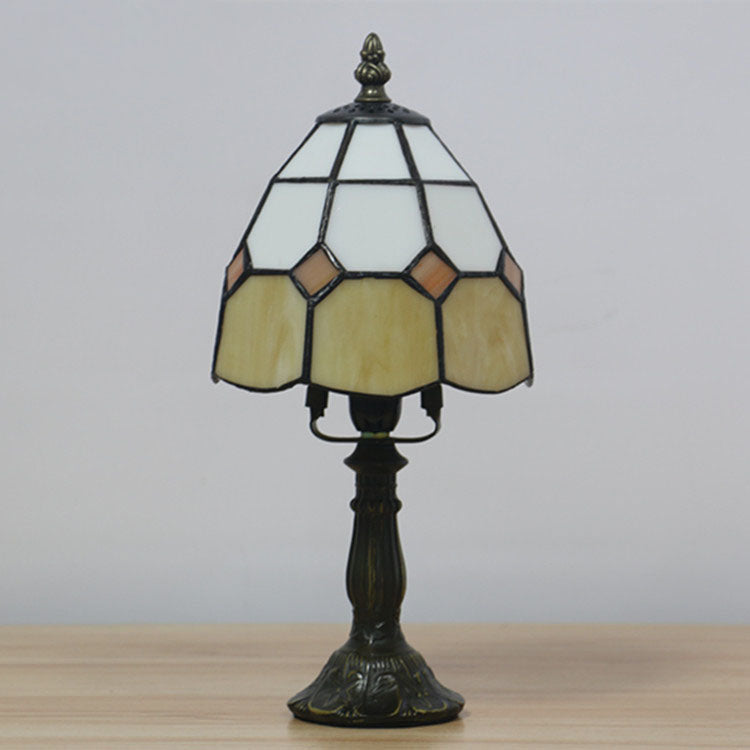 Elegant Tiffany Stained Glass Table Lamp – Colorful Resin Nightstand Bedside Lamp 6