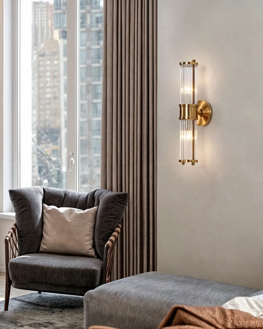 Elegant Crystal Wall Sconce Lighting - 50cm Height, Warm Glow, Space-Saving Design 2