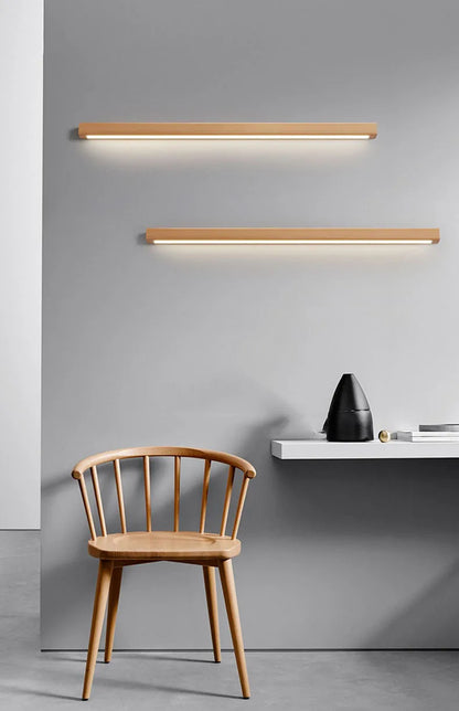 Solumi | Modern Dimmable Linear Wall Light with Wood and Acrylic