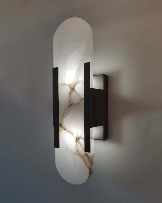 Modern Minimalist Marble Wall Lamp with 3000K Warm Light – Elegant Wall Sconce Lighting 3