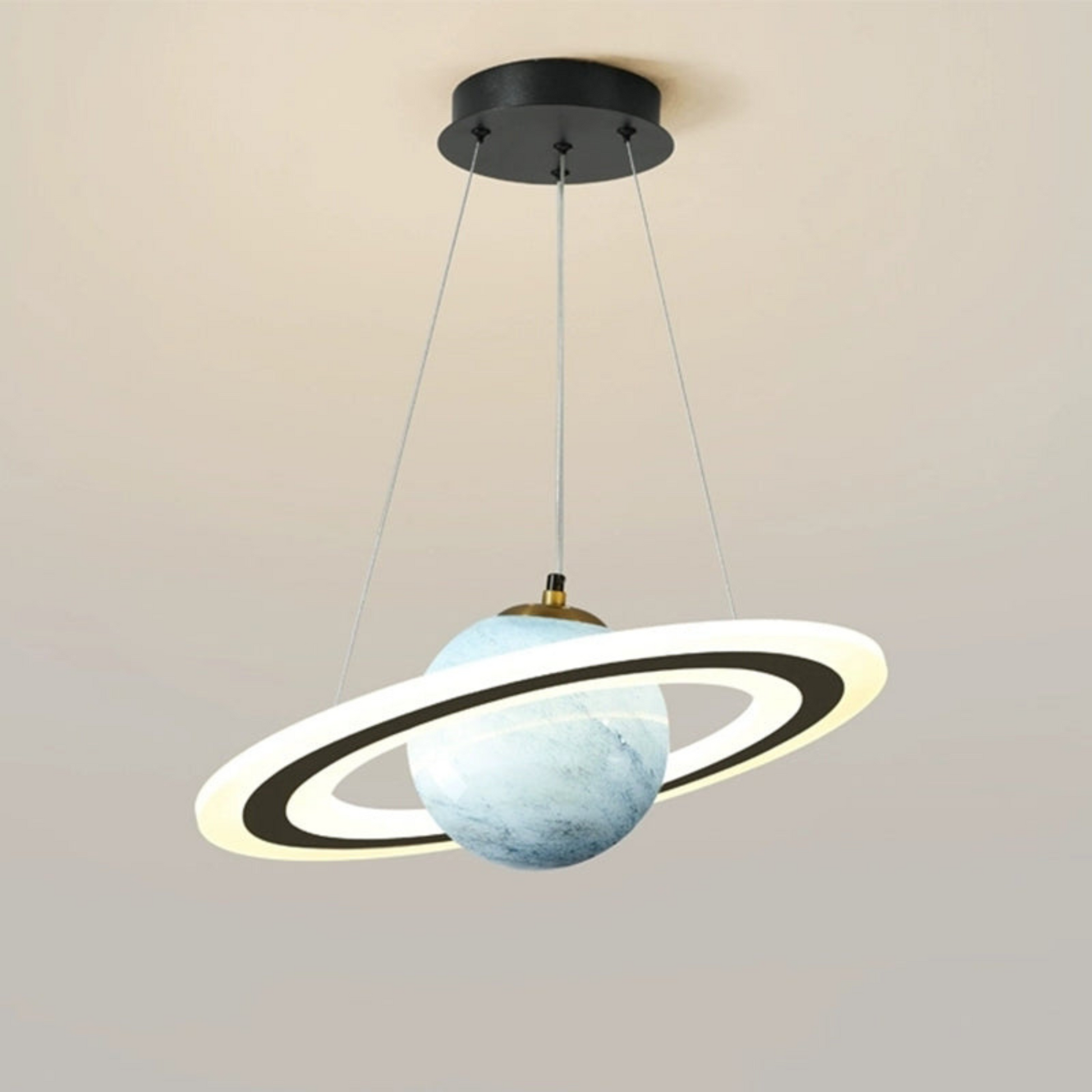 Elegant Planet-Inspired Pendant Light with Dimmable Warm LED – Cosmic Hanging Light 2