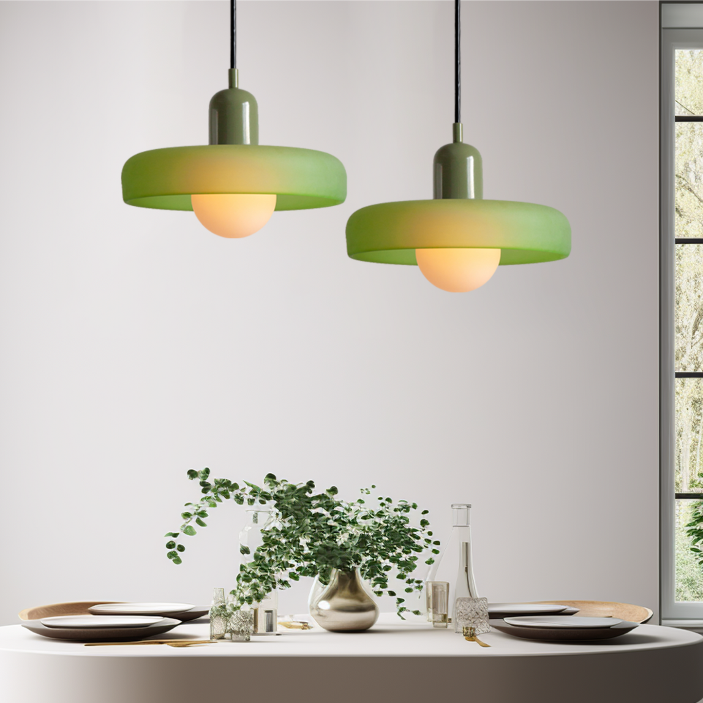 Variant image for Modern Glass Pendant Ceiling Light with Adjustable Height for Dining Room – Soft Ambient Illumination-17
