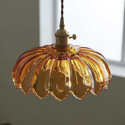 Vintage Floral Glass Pendant Lamp – Adjustable Kitchen Pendant Lighting, 10 in 6