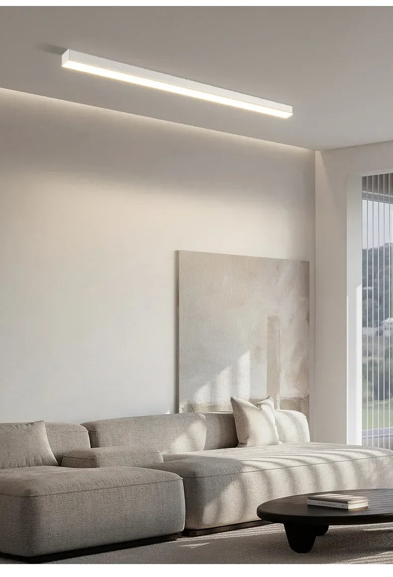 LineaLinux | Dimmable LED Flush Mount Ceiling Light Fixture – Modern Black & White Design