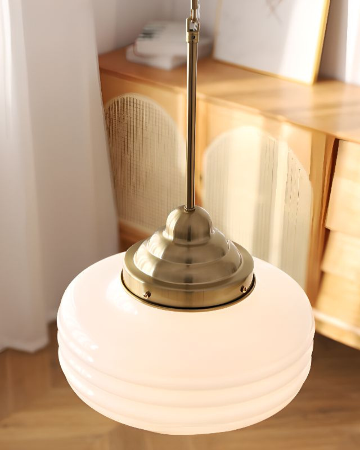 Elegant Glass Pendant Lighting for Kitchen Island – 53 cm Iron Design, Warm 3000K Light 6