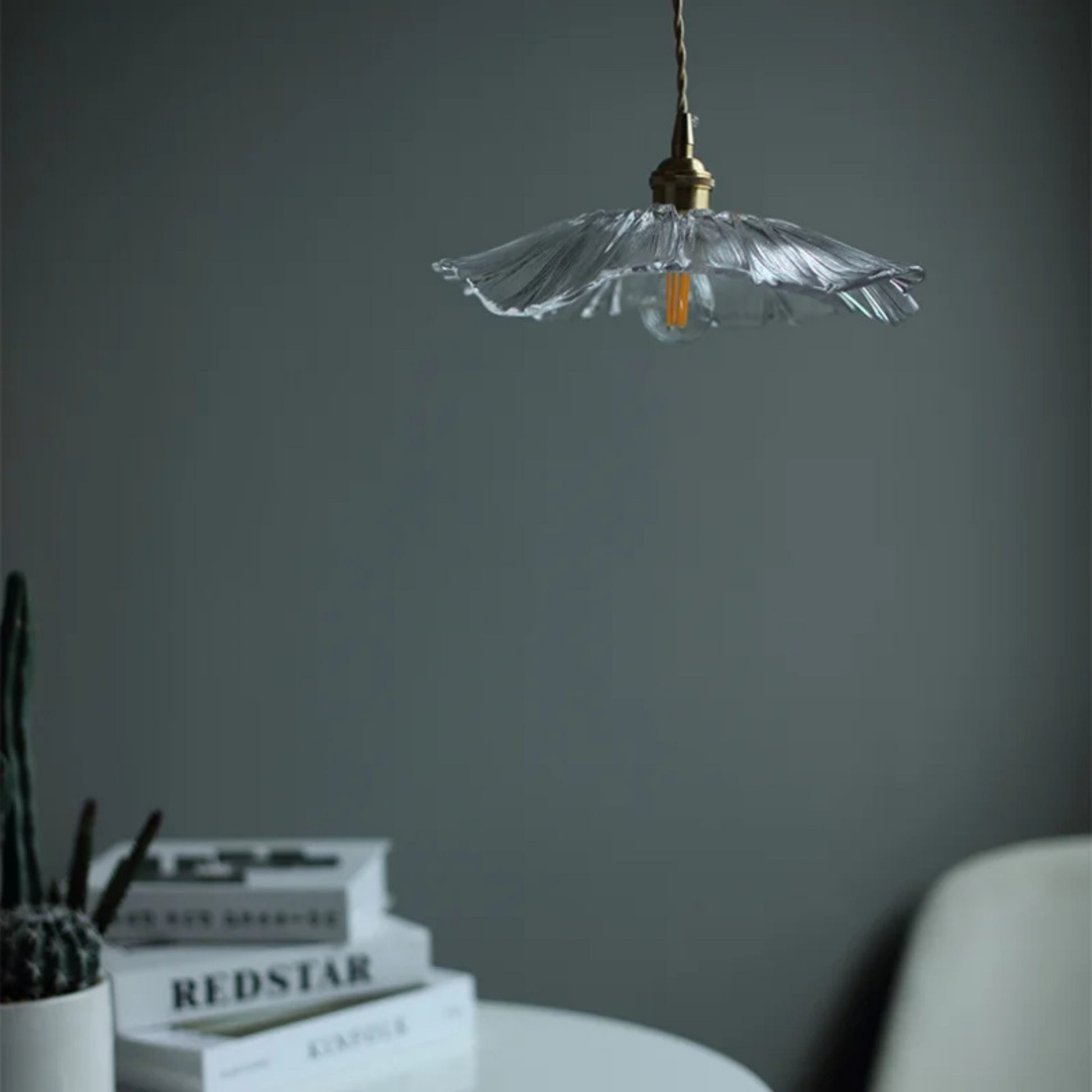 Modern Glass Flower Pendant Light for Kitchen Island – 30 cm Decorative Hanging Light 5