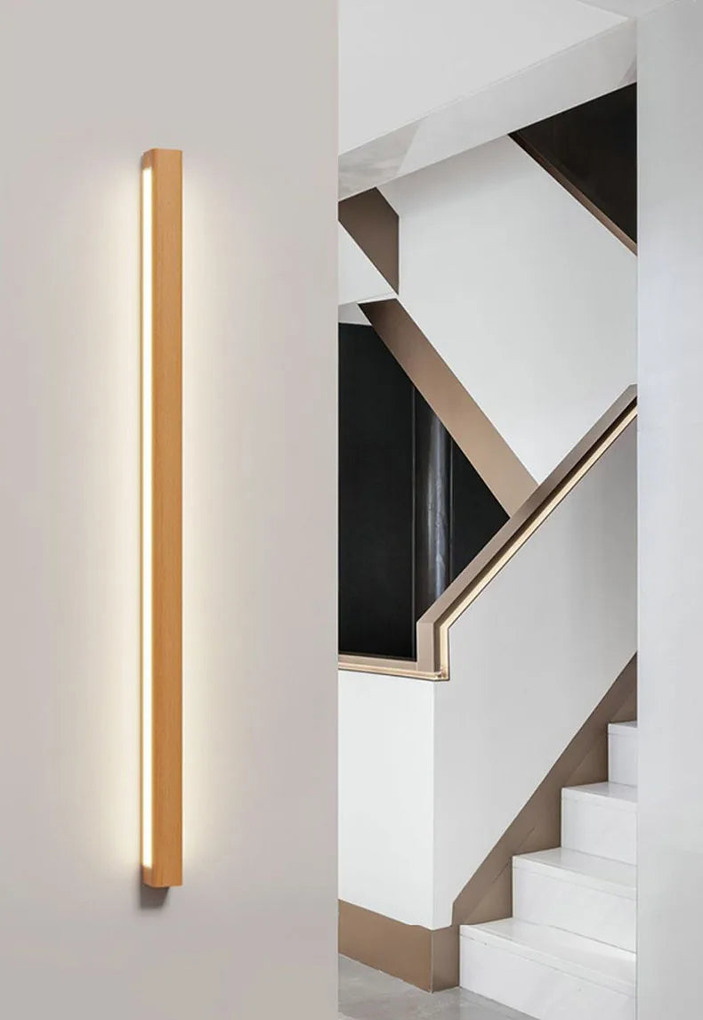 Solumi | Modern Dimmable Linear Wall Light with Wood and Acrylic