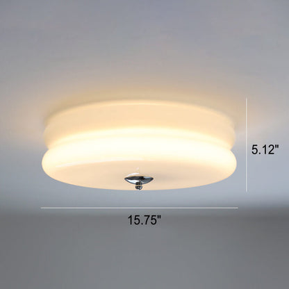 Cream Glass LED Flush Mount Ceiling Light – Modern French Design for Hallways and Living Rooms 5