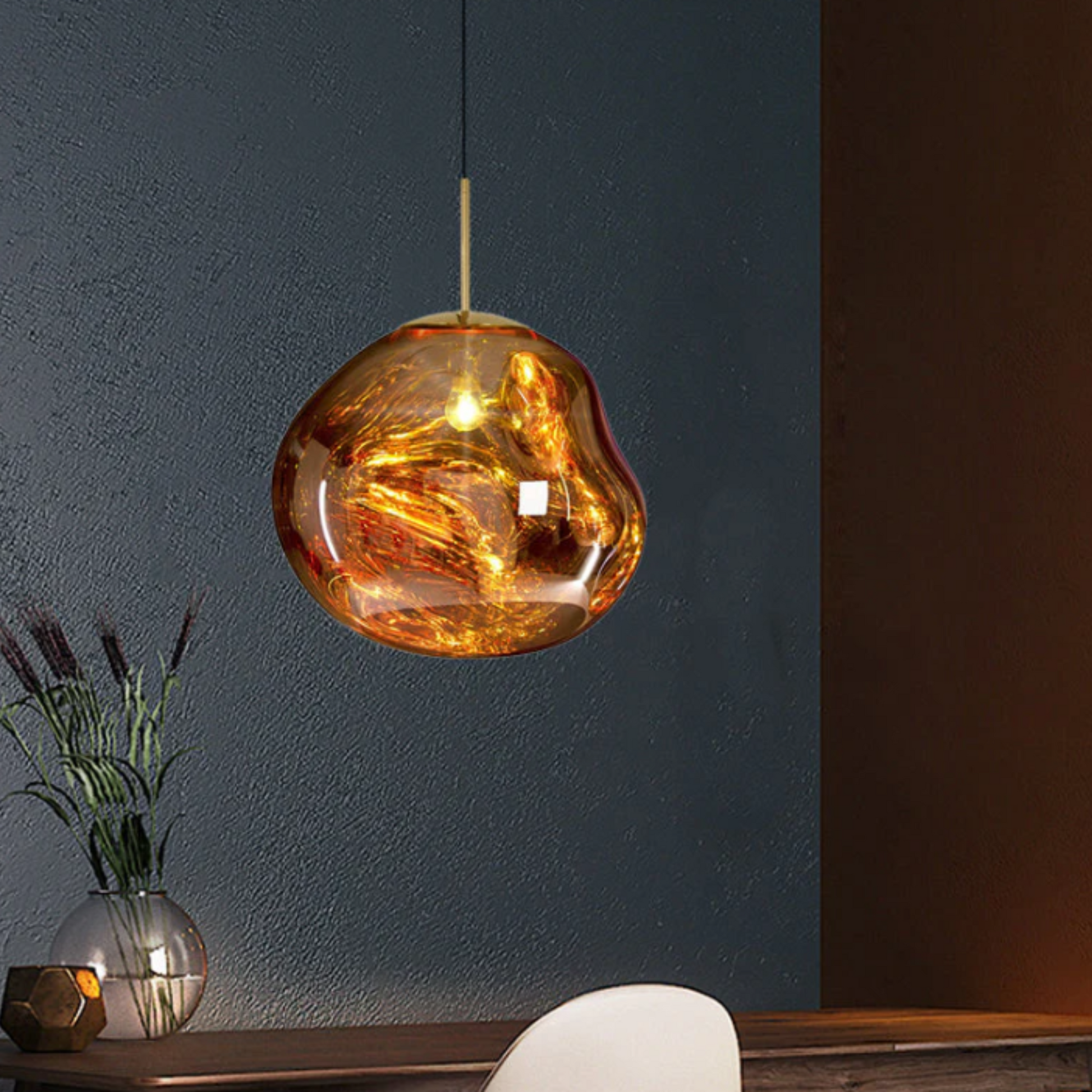 Sculptural Pendant Ceiling Light with Artistic Glass Design for Modern Dining/ Living Rooms 4