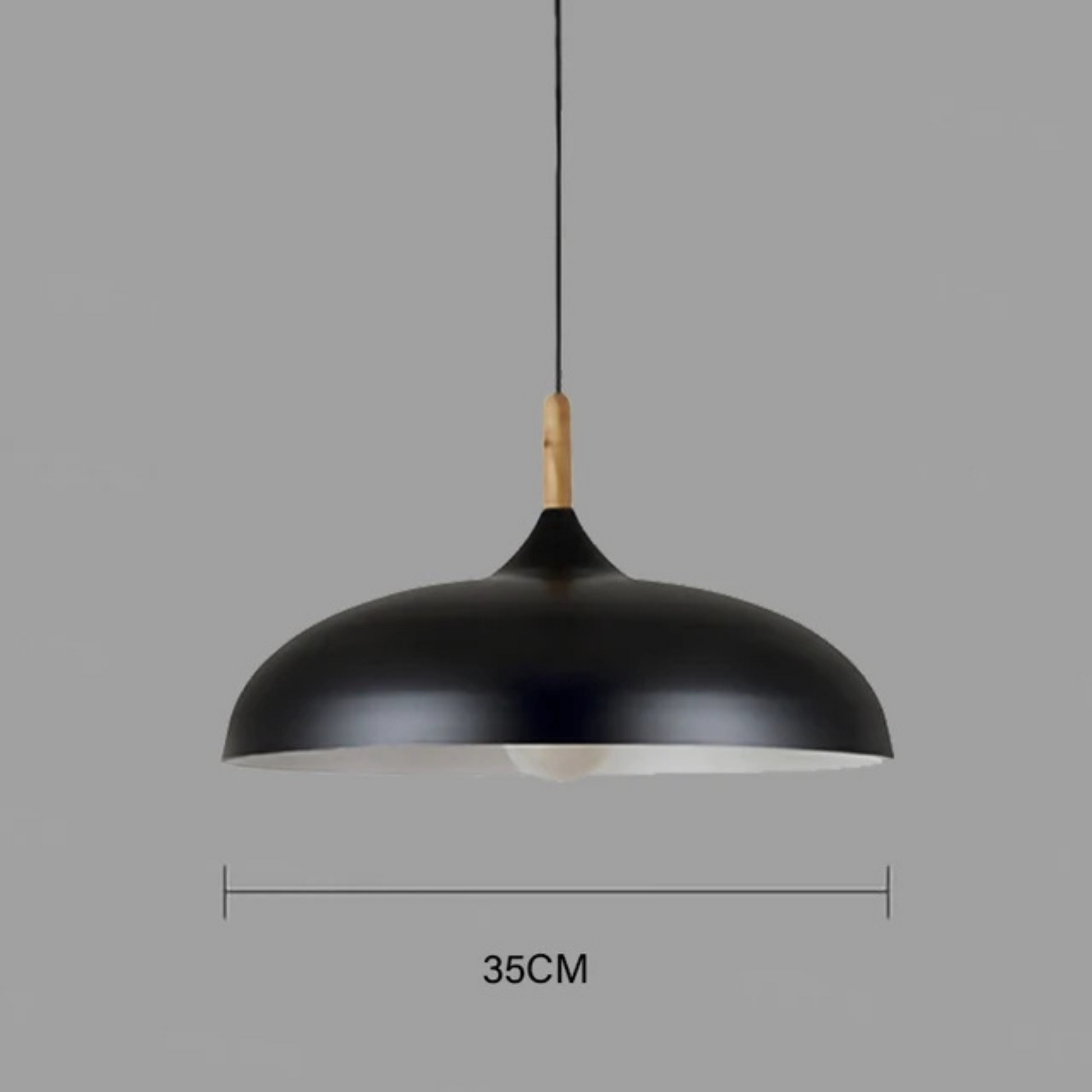 Modern LED Pendant Ceiling Light with Adjustable Cord – Iron and Oak Design 1