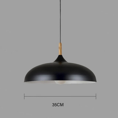 Modern LED Pendant Ceiling Light with Adjustable Cord – Iron and Oak Design 1