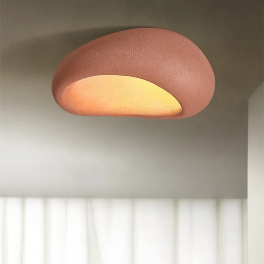Wabi-Sabi Flush Mount Ceiling Light Fixture – Warm LED Glow in Two Sizes 6