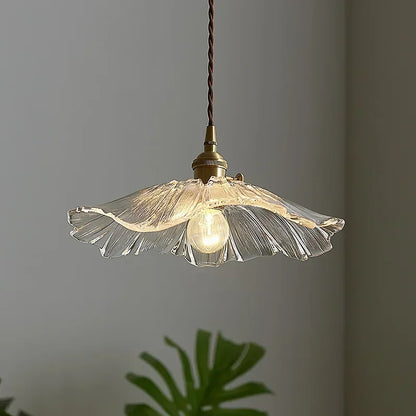 Modern Glass Flower Pendant Light for Kitchen Island – 30 cm Decorative Hanging Light