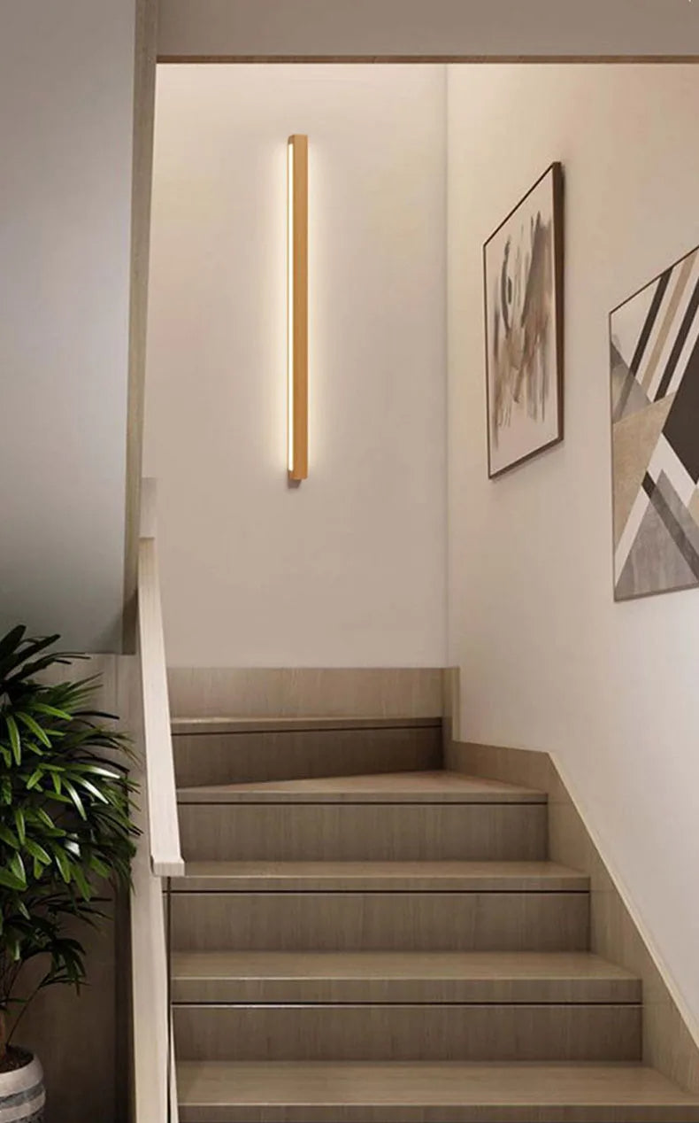 Solumi | Modern Dimmable Linear Wall Light with Wood and Acrylic