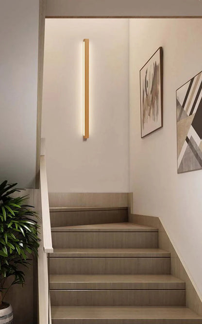 Solumi | Modern Dimmable Linear Wall Light with Wood and Acrylic