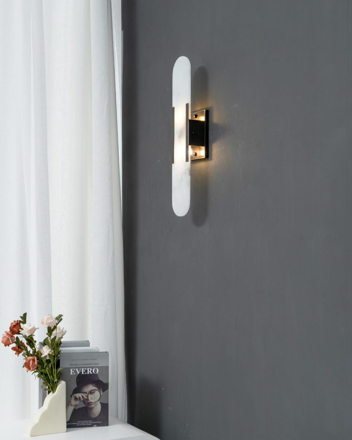 Modern Minimalist Marble Wall Lamp with 3000K Warm Light – Elegant Wall Sconce Lighting 5