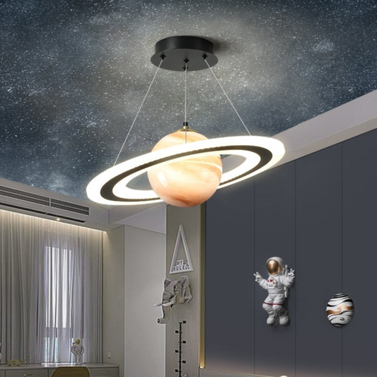 Elegant Planet-Inspired Pendant Light with Dimmable Warm LED – Cosmic Hanging Light 4