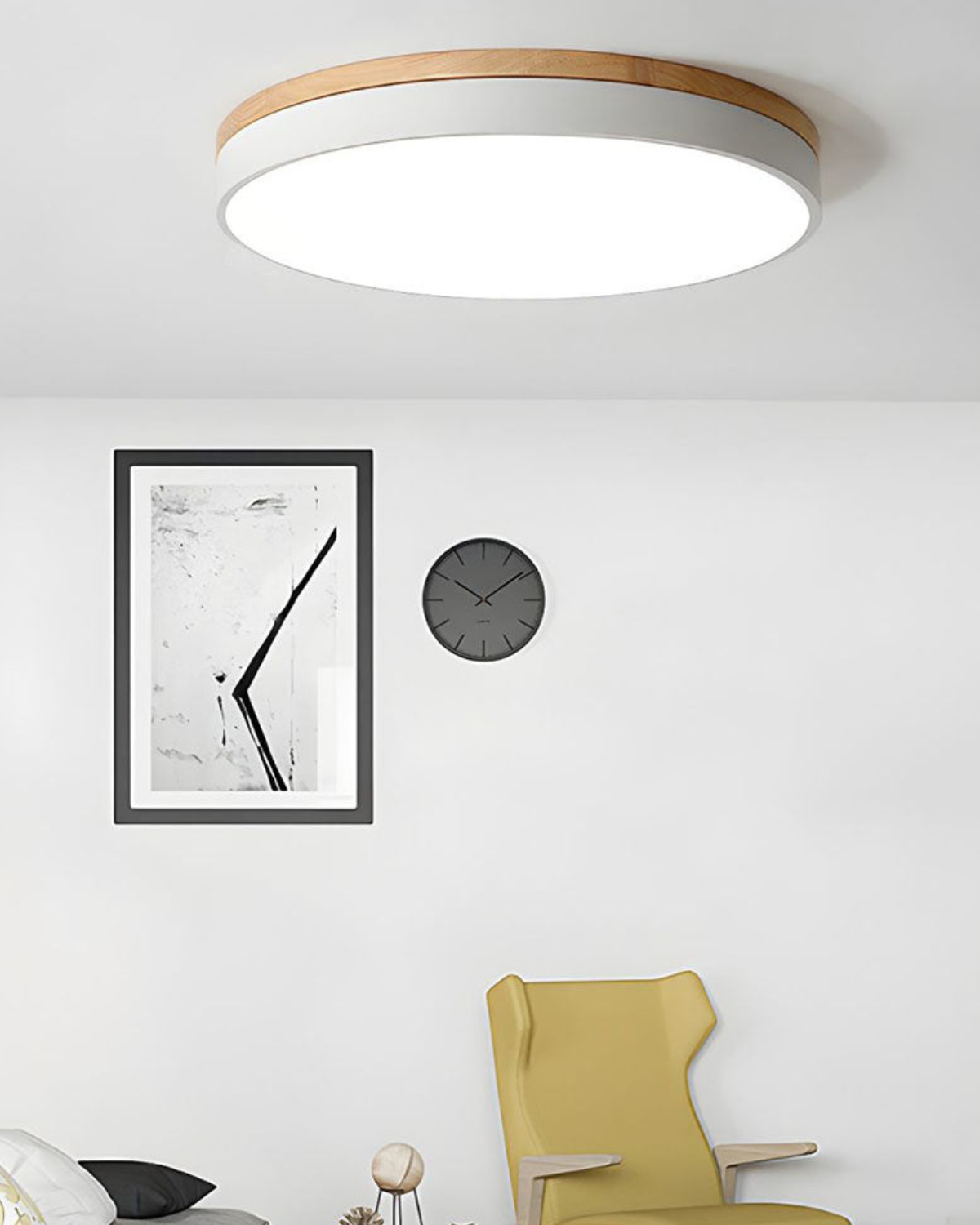Nature-Inspired Flush Mount Ceiling Light with Oak Accents – LED, 30/40 cm 6