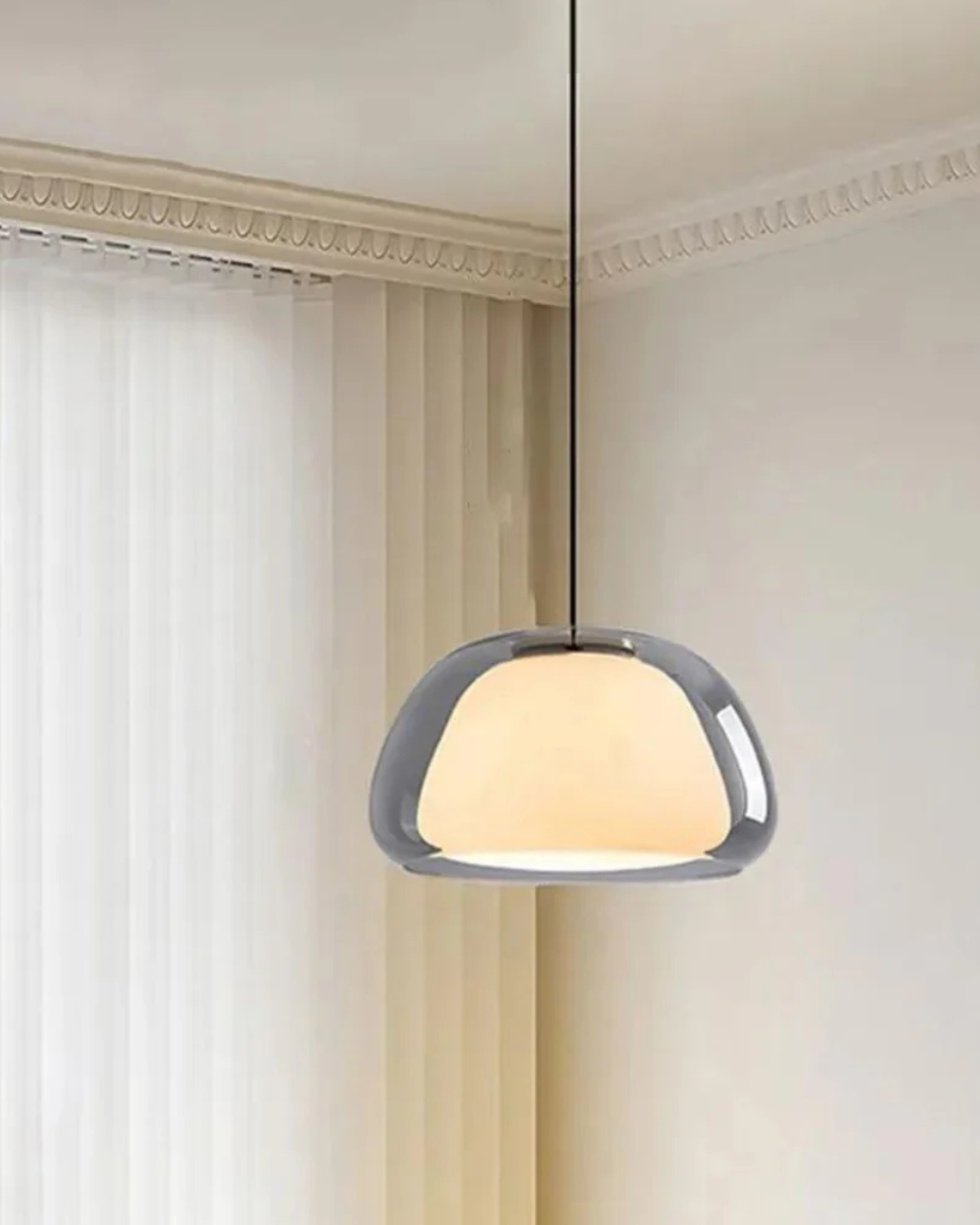 Elegant Glass Pendant Light – Adjustable Color Temperatures, 14cm Dome Design for Kitchen and Dining 6