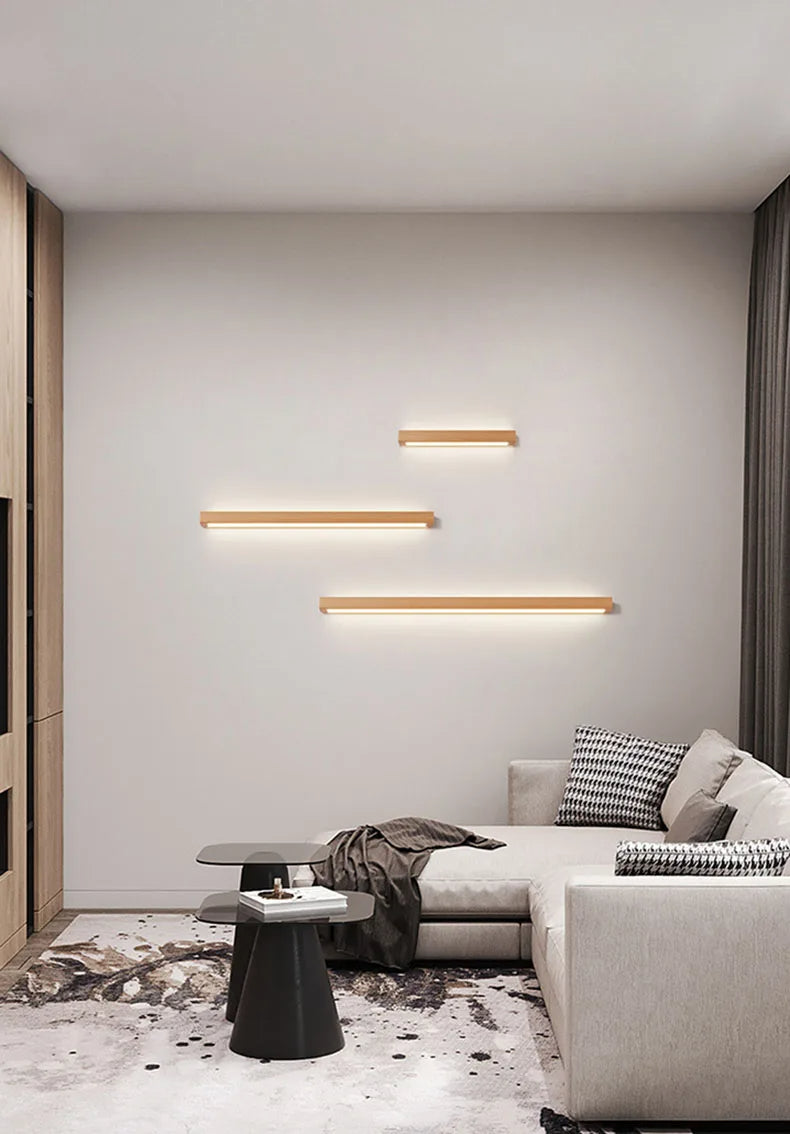 Solumi | Modern Dimmable Linear Wall Light with Wood and Acrylic