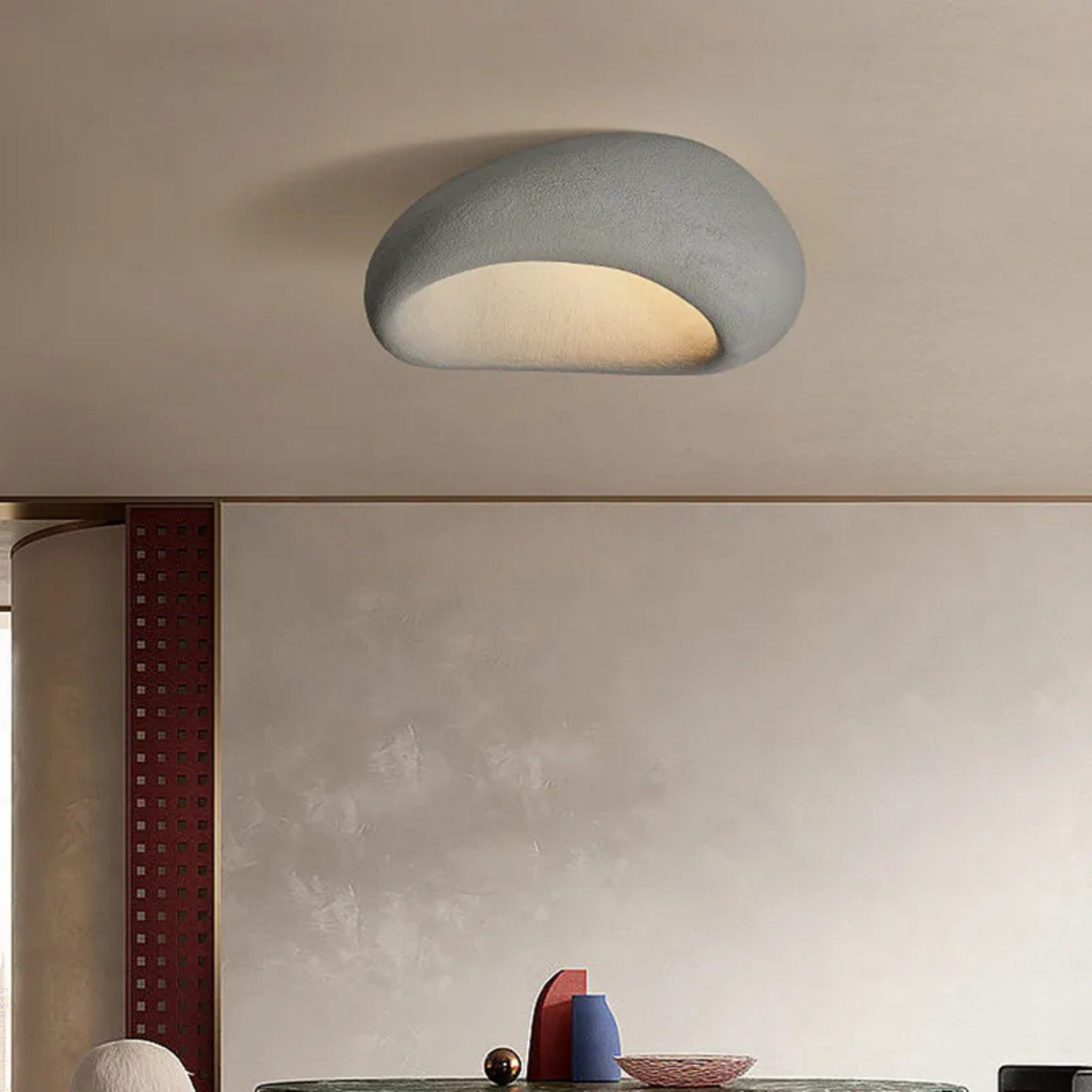 Wabi-Sabi Flush Mount Ceiling Light Fixture – Warm LED Glow in Two Sizes 2