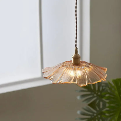 Modern Glass Flower Pendant Light for Kitchen Island – 30 cm Decorative Hanging Light
