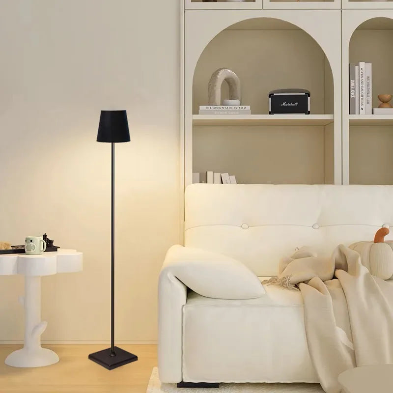 Modern Rechargeable Wireless Floor Lamp with Dimmable Touch Control - Sleek Aluminum Design for Living Room 6