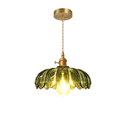 Variant image for Vintage Floral Glass Pendant Lamp – Adjustable Kitchen Pendant Lighting, 10 in-3