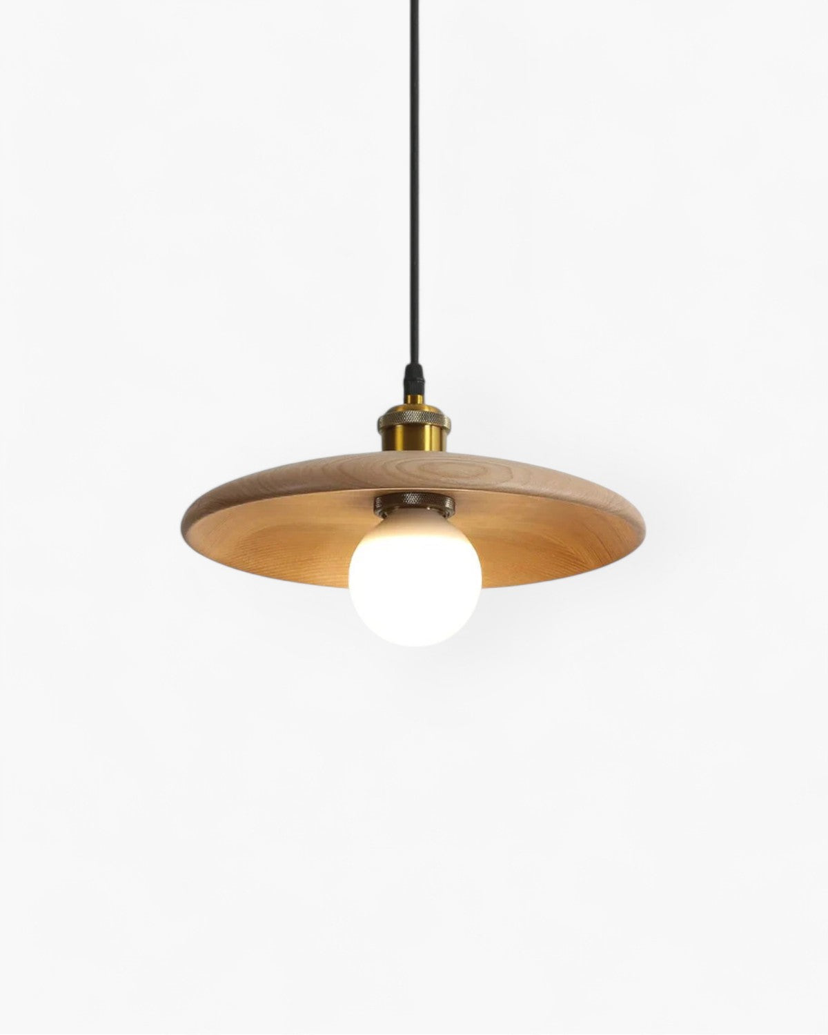 Variant image for Minimalist Wood Halo Pendant Lamp – Warm 3000K Light for Kitchen and Dining-2
